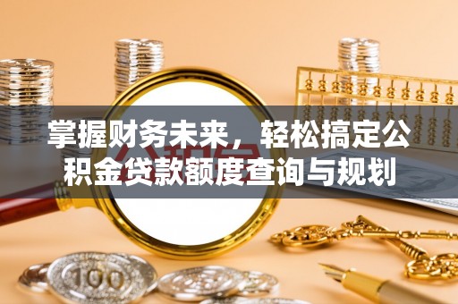望谟掌握财务未来，轻松搞定公积金贷款额度查询与规划