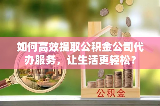 望谟如何高效提取公积金公司代办服务，让生活更轻松？