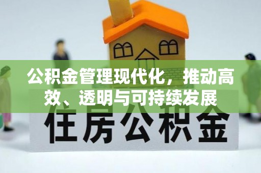 望谟公积金管理现代化，推动高效、透明与可持续发展