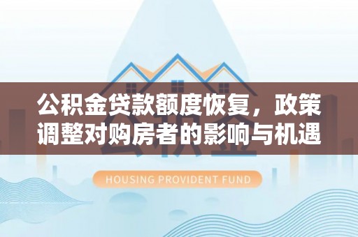 望谟公积金贷款额度恢复，政策调整对购房者的影响与机遇