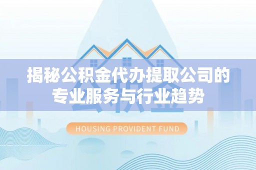 望谟揭秘公积金代办提取公司的专业服务与行业趋势