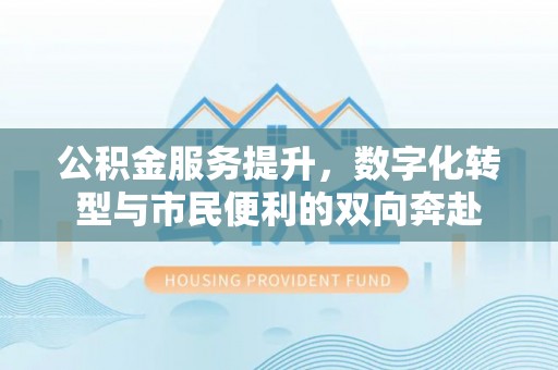 望谟公积金服务提升，数字化转型与市民便利的双向奔赴
